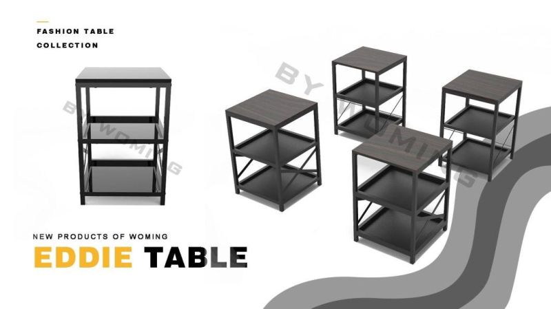 Hot Sales Sofa Bed Side Corner Coffee Table Three Layers Storage Shelf