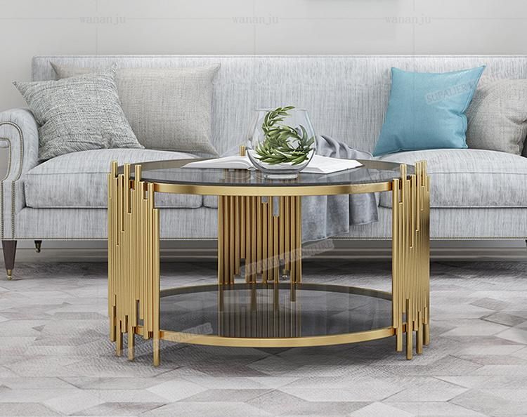 Gold Stainless Steel Frame Coffee Table for Living Room Furniture