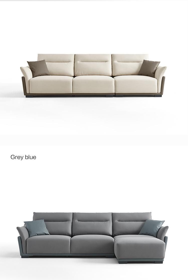 Hot Down with Armrest Corner Sectional L Shape Furniture Genuine Leather Sofa Tbs060