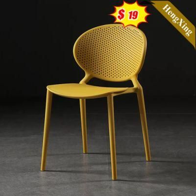 High Quality Back Breathable Modern Style Colorful Leisure Stackable Outdoor Plastic Dinner Chair