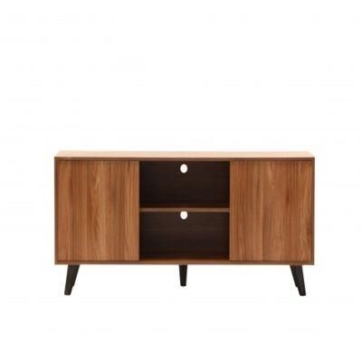 Promotional Top Quality Brown Wood TV Stand with Cable Holes for Living Room