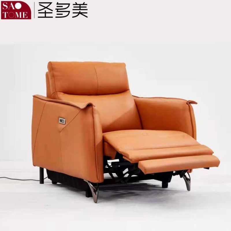 Modern Minimalist Smart Home Leather Double Armrest Single Seat Functional Sofa