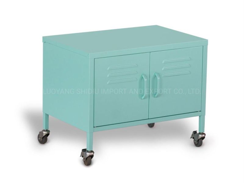 Kd Metal TV Stand Movable Cache Cabinets Storage Cabinets with Wheels