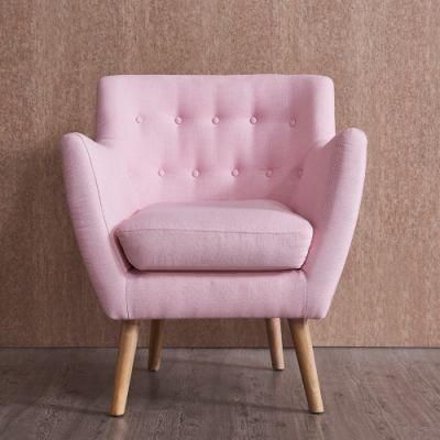 Furniture Manufacturer Light Pink Single Fabric Sofa for Home