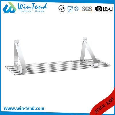 Kitchen Equipment Tube Type Stainless Steel Hanging Metal Wall Mount Shelf for Storage Goods
