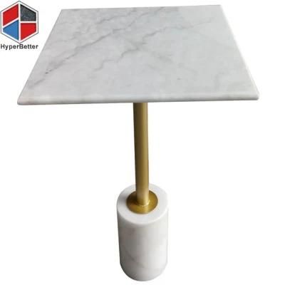 OEM Square Marble Side Table Modern Solid Marble Base