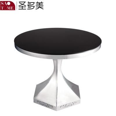 Contemporary Simple Style Home Furniture Stainless Steel Base and Glass End Table