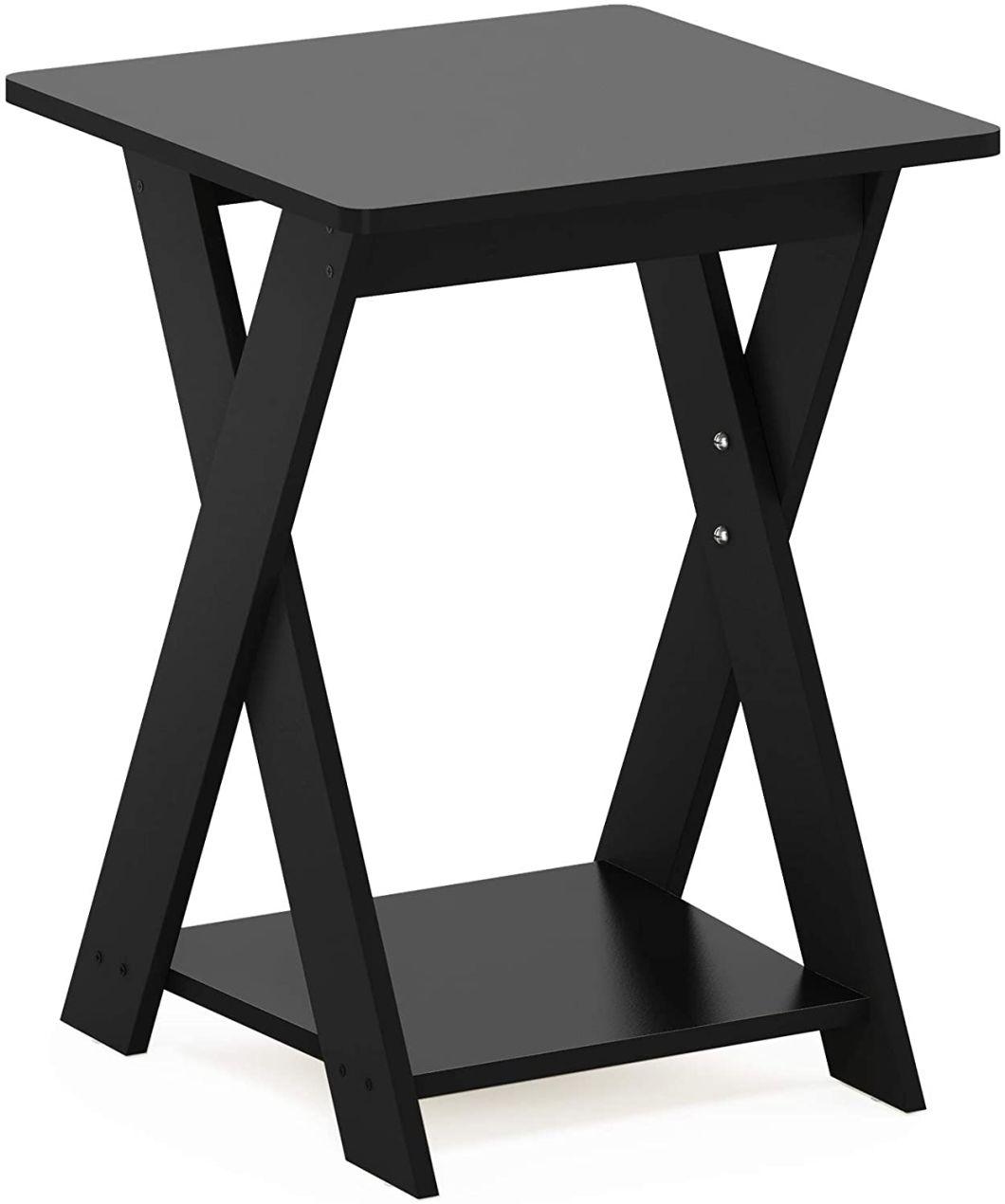 Modern Simplistic Espresso X-Design End Table Suitable for Any Room
