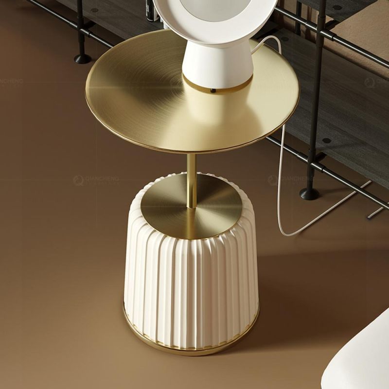 Luxury Mirror Gold Stainless Steel Night End Side Table