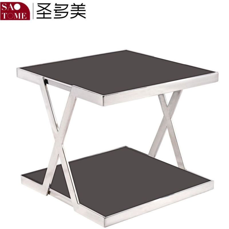 Modern Practical Stainless Steel Double Layer Round Table