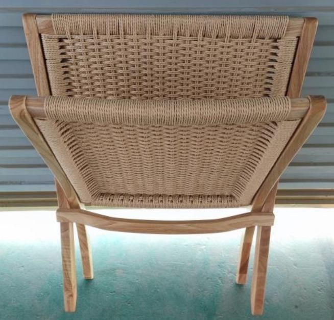 Foldable rope chairs with solid wood frame