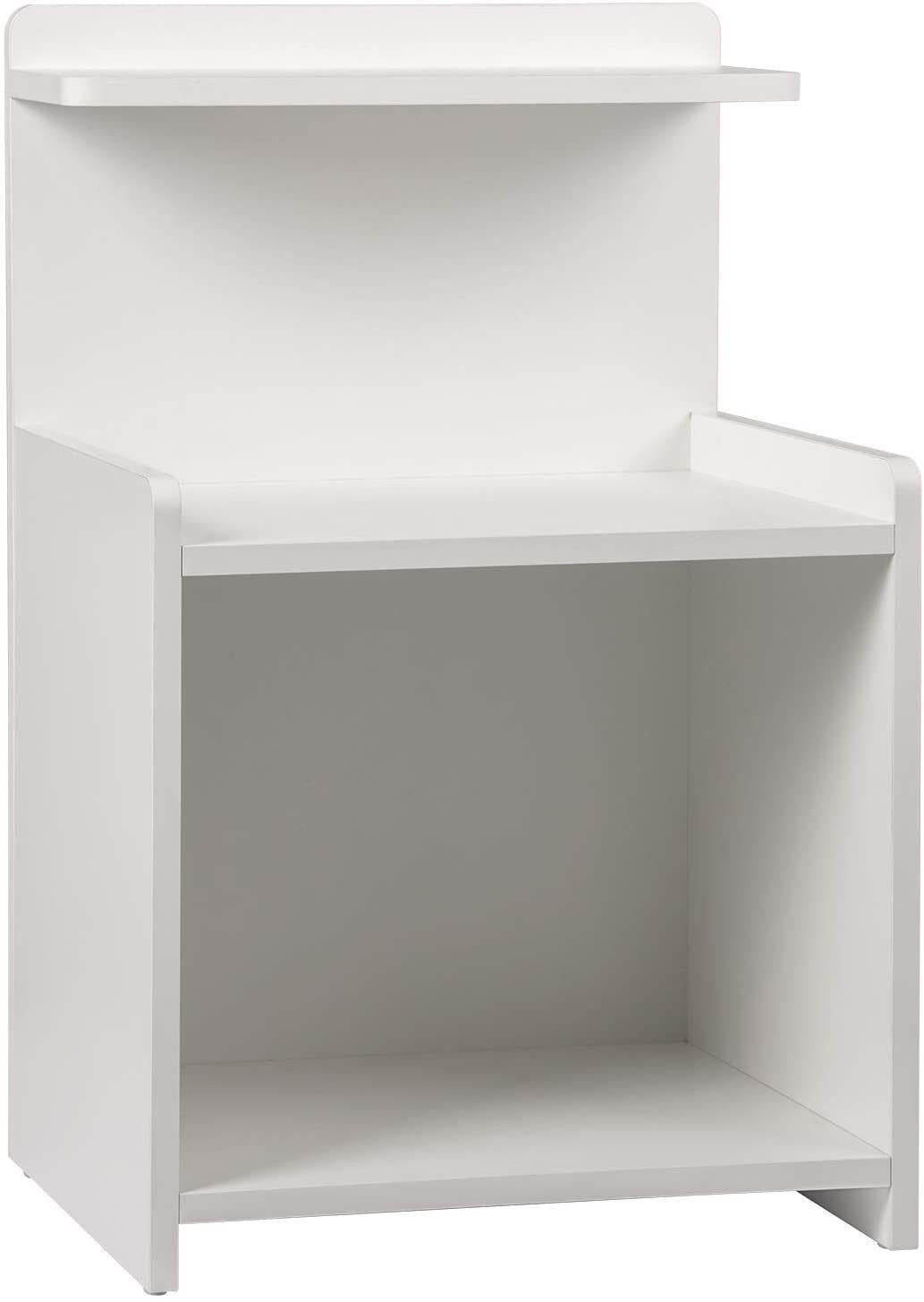 Open Nightstand Two Floors to Receive White Particleboard