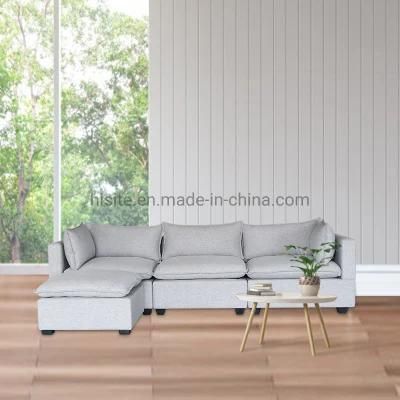 2022 Grey L-Shaped Sofa Combination with Storage Function Living Room Sofa Set Furniture