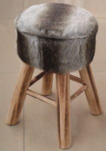 Morden Design Decorative Wooden Leg Fur Stool (LXINC-05)