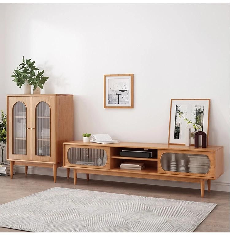 Wholesale Chinese Home Furnture Wooden TV Stand, Latest Design Tempered Glass Door TV Stand in Living Room Hotel Villa Apartment Furniture Customized TV Stands