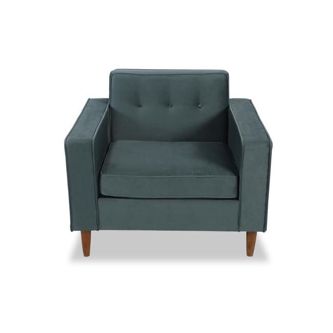 Light Green Velvet Single Armchair for Living Room