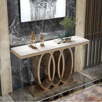 Entrance Table European-Style Minimalist Corridor Entrance Marble Entrance Table Aisle Against The Wall Rock Table Creative Case Cabinet