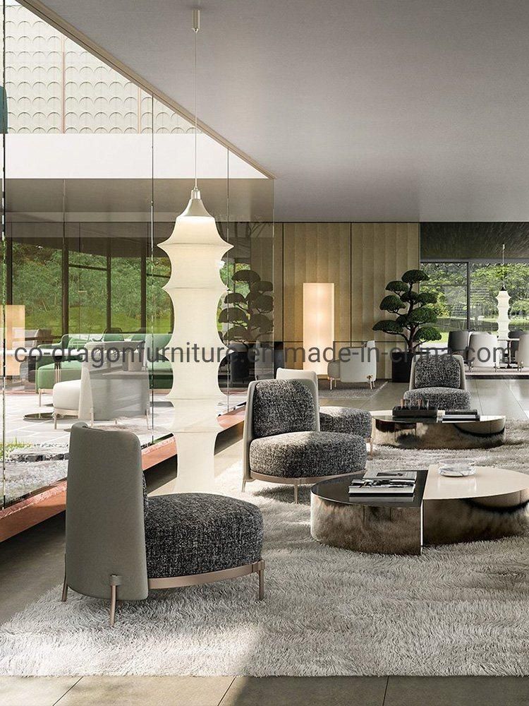 Modern Design Luxury Living Room Furniture Fabric Metal Sofa Chairs