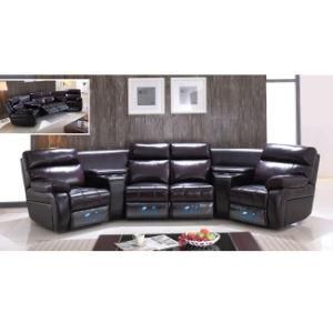 Top Italian Leather Home Theater Recliner Sofa 6028TV