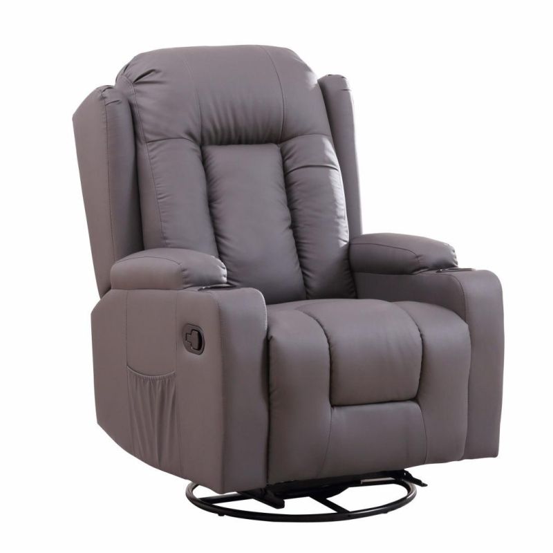 Jky Furniture Modern Design Manual Rock and Swivel Recliner Chair with Big Wingback