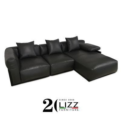 Chinese Manufacturer Home Furniture Set Living Room L Shape Sectional Leather Sofa