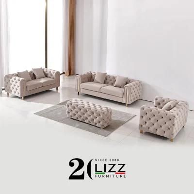 Modern Sofa Furniture Living Room Leisure Fabric Couch Sectional Chesterfield Sofa