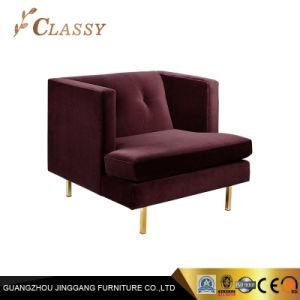 Comfortable Modern Chair Velvet Armchair with Metal Legs
