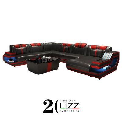 Folating Young Age Loveseat and U Shape Sectional with Cool LED Lights