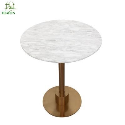 Restaurant Modern Luxury Round White Marble Top Dining Table