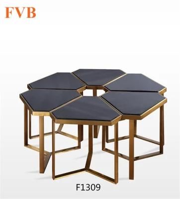 Modern Stainless Steel Base Small Coffee Table Set with Afforable Price