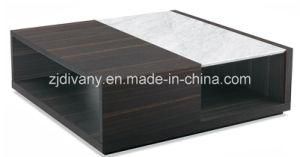 Modern Style Home Living Room Furniture Wooden Marble Coffee Table (T-93)