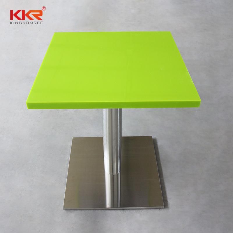 Factory Luxury Square Green Artificial Stone Restaurant Table