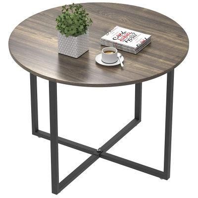 Round and Stable Metal Frame Coffee Table Living Room Furniture