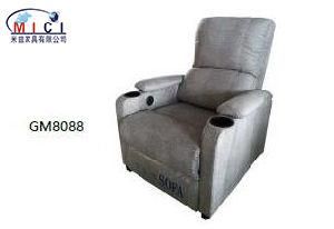 Gray Single Recliner Leather Sofa Theater Cinema