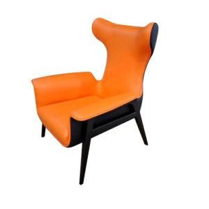 Modern Furniture Wooden Frame Fabric High Back Lounge Sofa Chair Living Room Leather Upholstered Accent Lounge Armchair