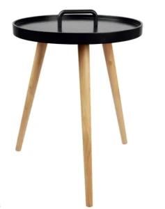 Modern Round Livingroom Coffee Tray Table with Handle (LXINT-10)