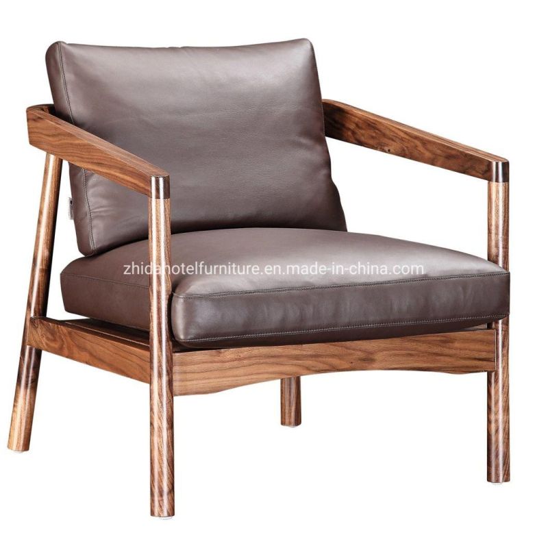 Solid Wood Living Room Furniture Wooden Frame Hotel Modern Chair