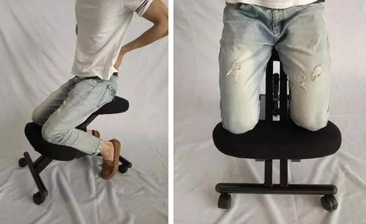 Ergonomic PU Kneeling Chair Height Adjustable Folding Stool for Office Use