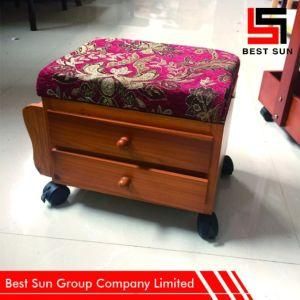 Mobile Square Storage Ottoman with Drawers