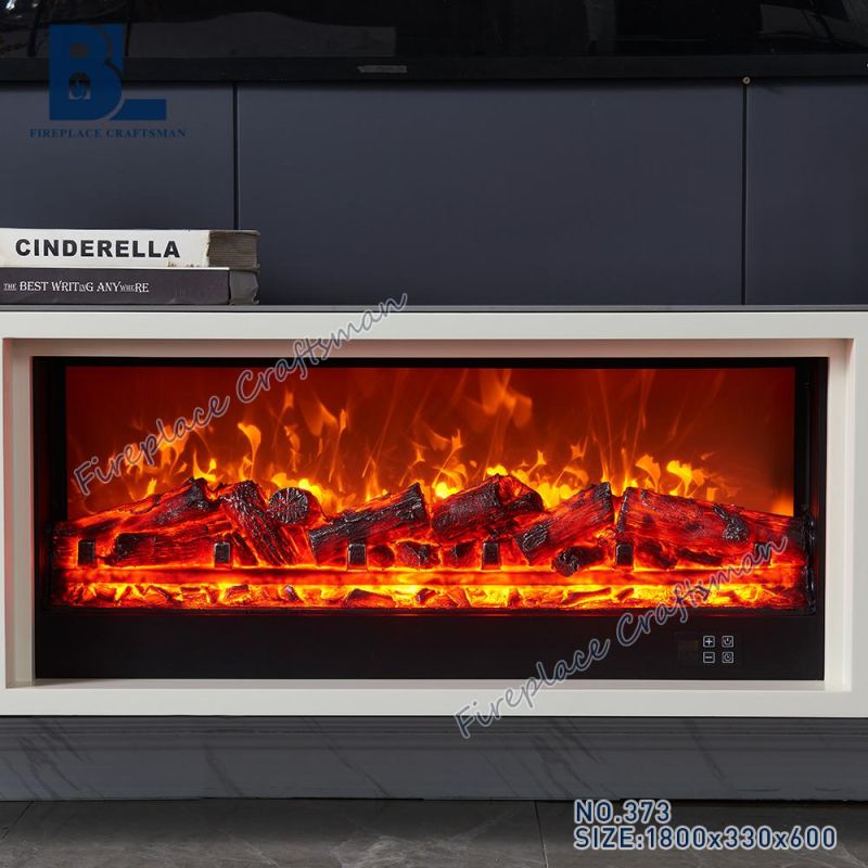 Home Appliance Wooden Mantel Surrounds MDF Modern Style TV Stand with Fireplace Stoves Heating Function