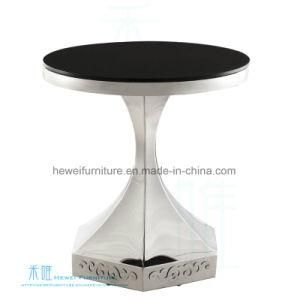 Modern Stainless Steel Base Round Glass Coffee Table (HW-709T)