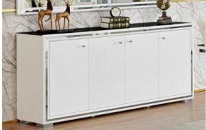 MDF Stainless Steel Living Dining Room Dining Cabinet with Mirror Shelf Buffet Sideboard Modern Home Furniture