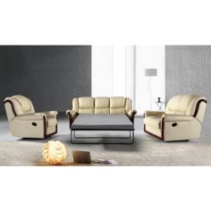 Wood Trim Leather Recliner Sofa Set Mz002