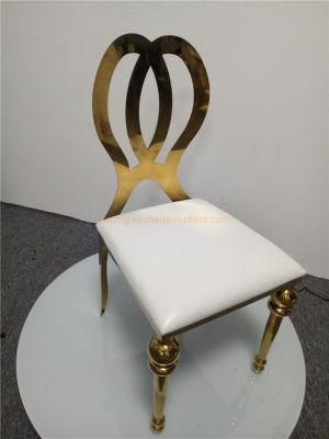 Antique White Chair Classical Design Barcelona Chair with Stainless Steel Frame for Wedding