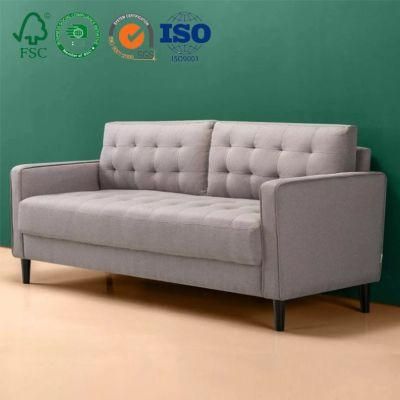 Modern Sofa in a Box Full Assembly Fabric Grey Long Couch Furniture Living Room Love Seat Kd Sofa