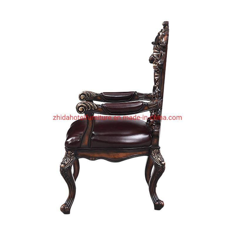 Antique Carved Living Room Home Chair for Hotel Lobby Area