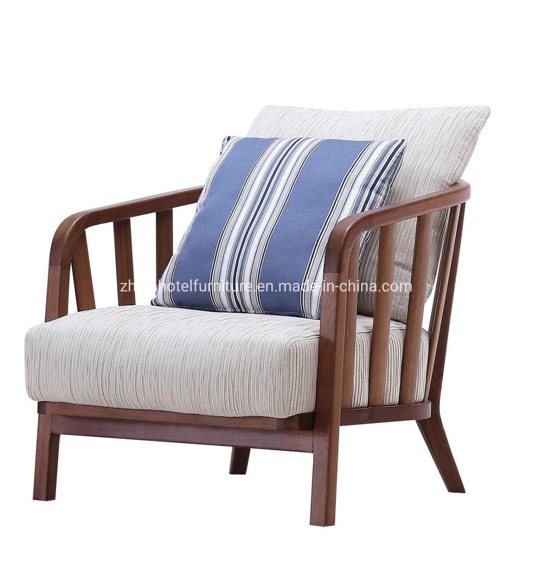 Walnut Wooden Frame Modorn Hotel Bedroom Living Room Chair