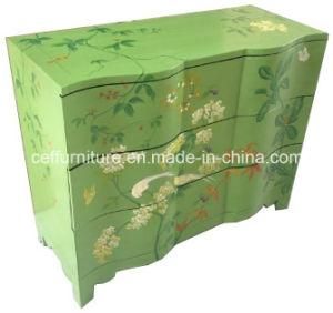 Green Hand Painted Lacquer Luxury Living Room Cabinet