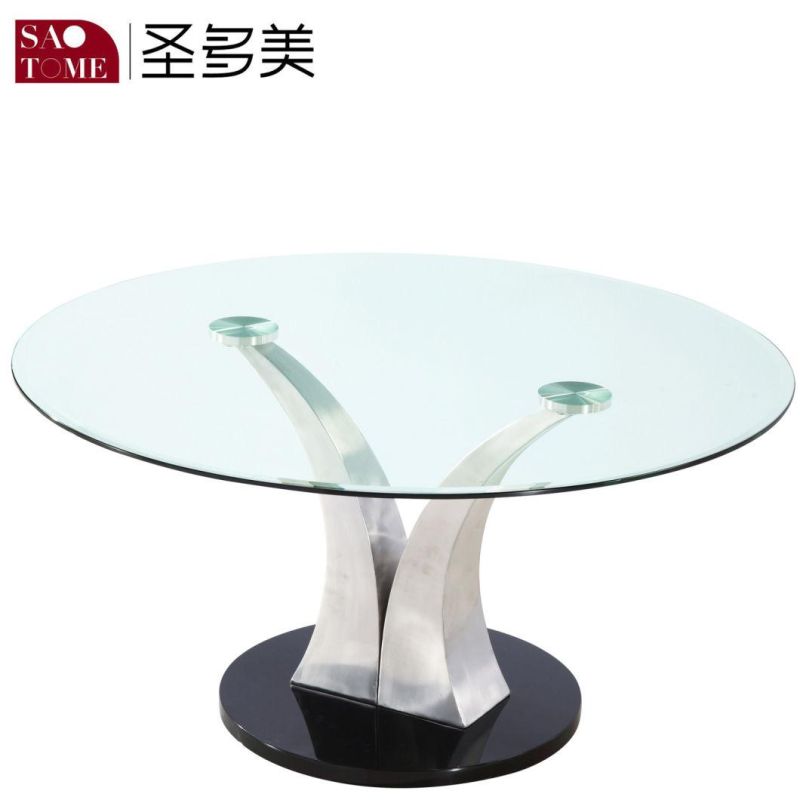 Living Room Furniture Transparent Glass MDF Base Coffee Table