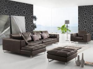 Home Living Room Corner Leather Sofa (8009#)